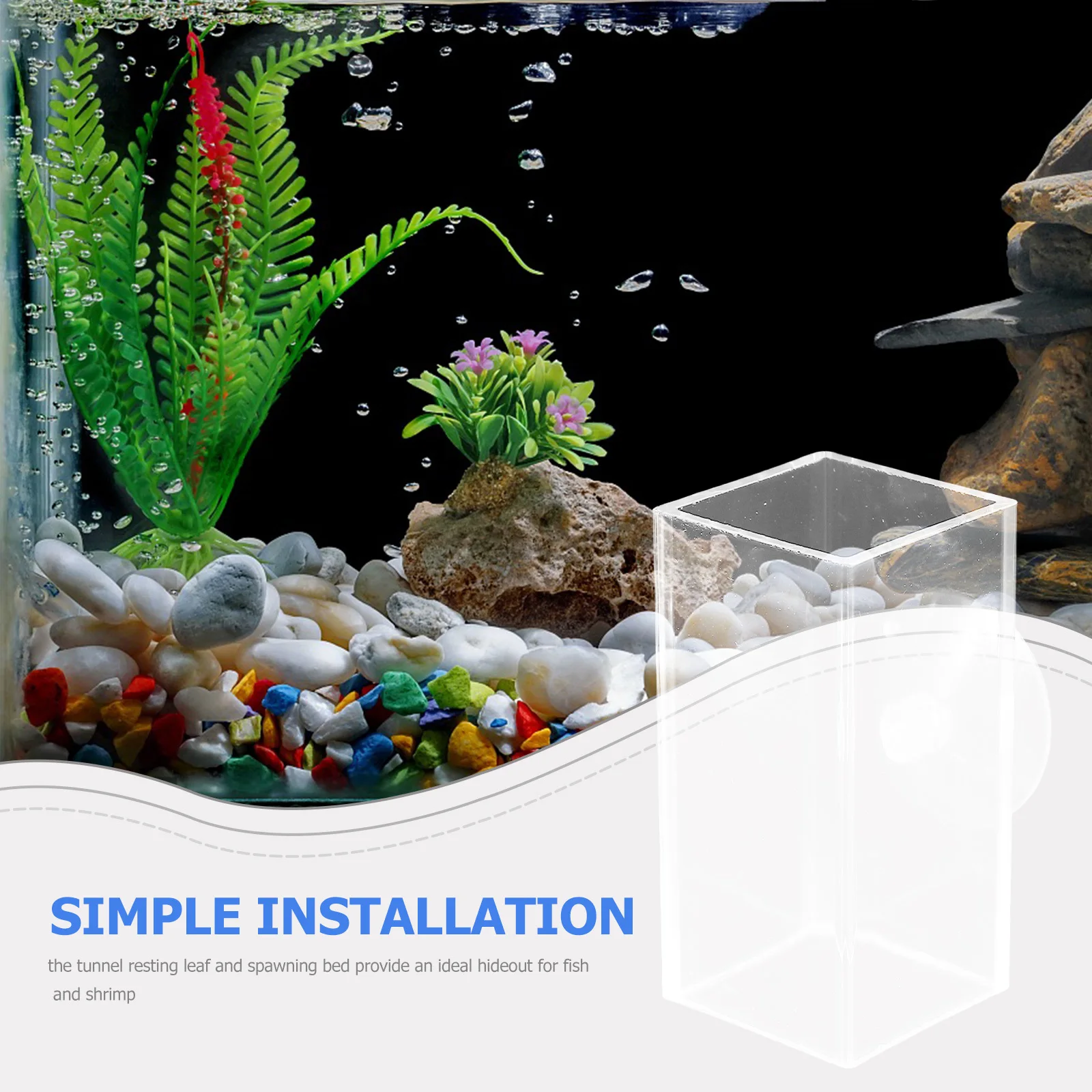 

Acrylic Betta Fish Tube Tunnel Aquarium Decoration Resting Leaf Spawning Bed Easy Install Safe Comfortable Space