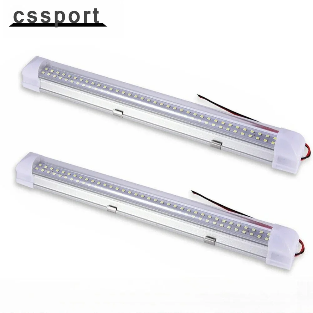 

2 шт., высококачественный светодиодный потолочный купольный светильник для автофургонов, светодиодное внутреннее освещение для прицепов, кемперов, караванов, 108 светодиодов, белый EL-1059