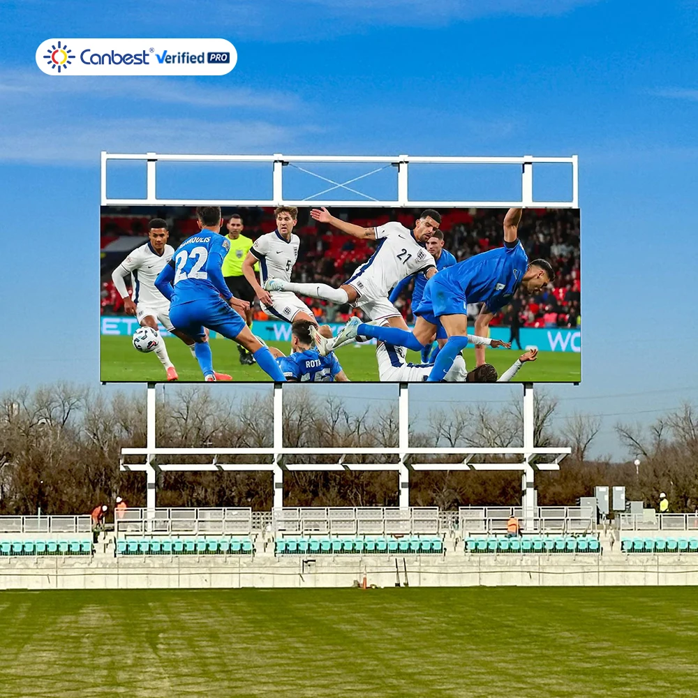 Canbest Stadium LED Display Board Waterproof Outdoor LED Screen Billboard Wide Viewing Angle 3840Hz Refresh For Live Broadcast