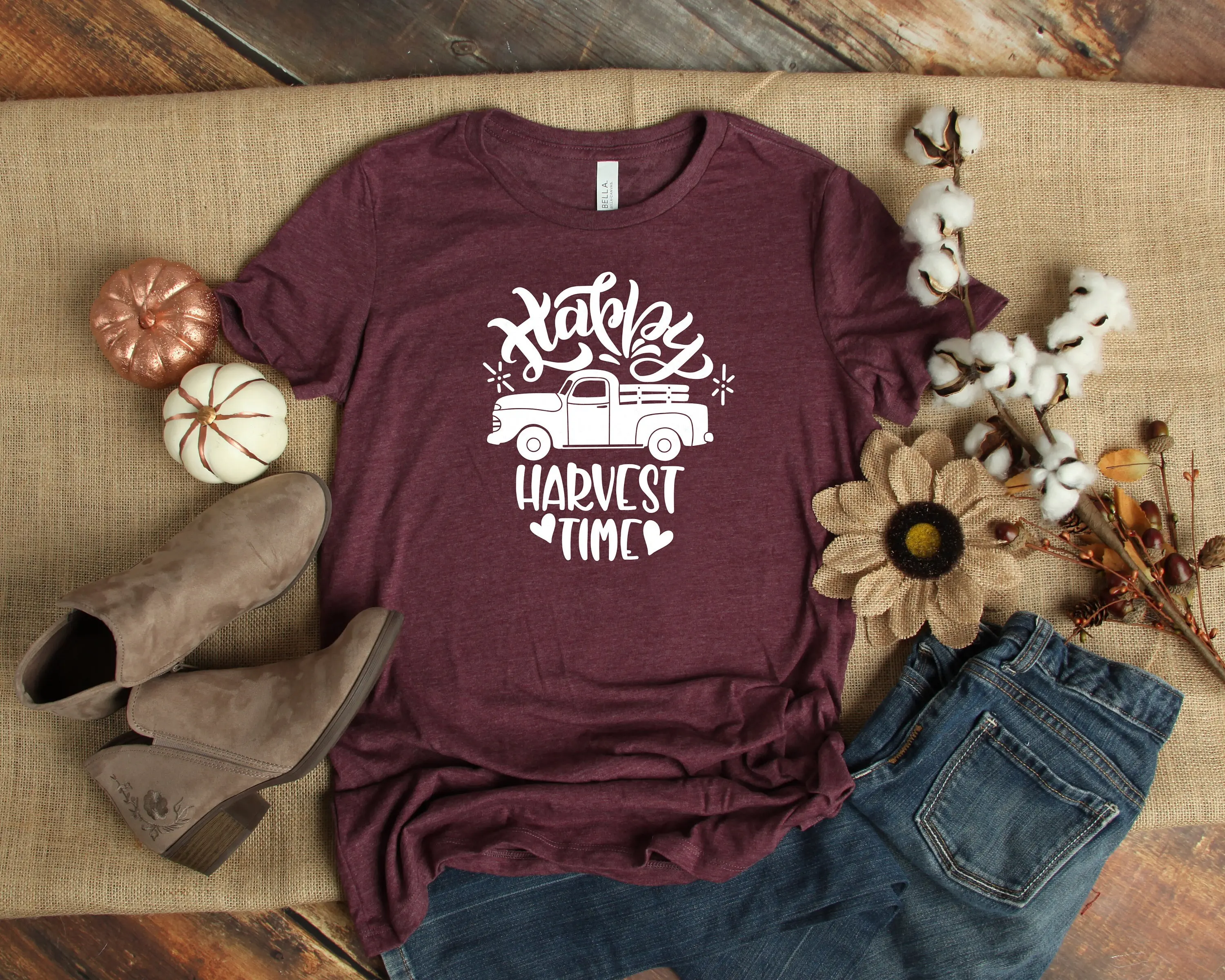 Happy Harvest Time T Shirt Thankgiving Fall Autumn Thanksgiving Day Pumpkin Funny