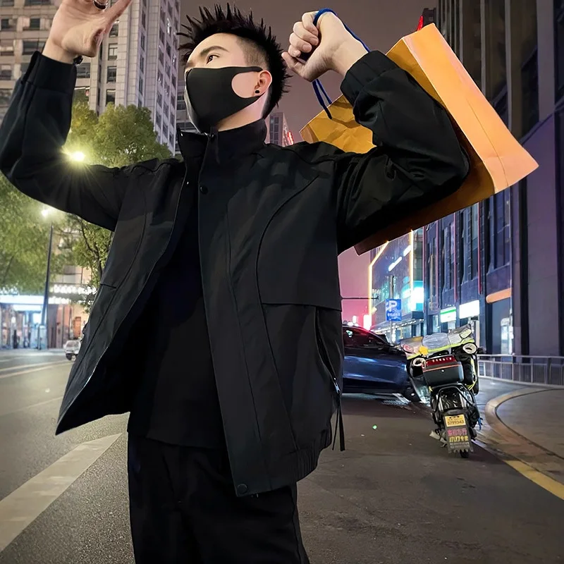 

Casual Bla Zipper Jaet Men's Spring Autumn Faion Brand Haome Workwear Stand Collar Coat New Sle Leisure Top Men's ...