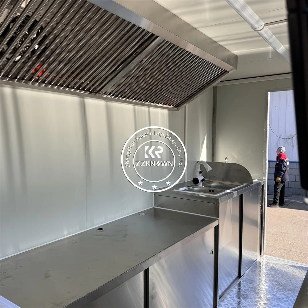 Factory Direct Food Truck Stainless Steel Workspace Mobile Pizza Burger Food Trailer Gourmet Catering Truck Fully Equipped