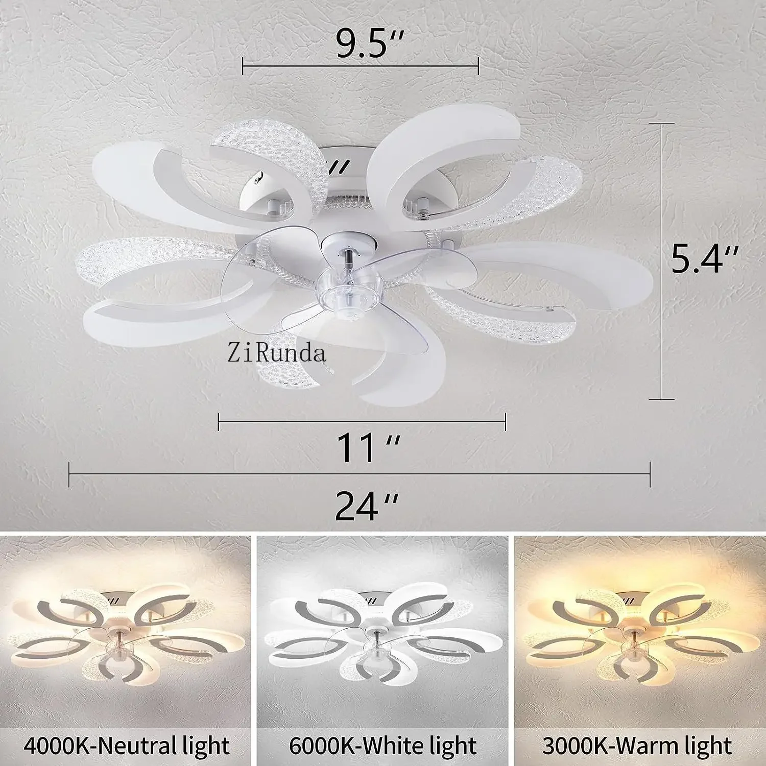 모던 미니멀리스트 LED 천장 선풍기 조명, 지능형 리모컨 침실 무소음 선풍기 조명, 환기 천장 선풍기, 220V