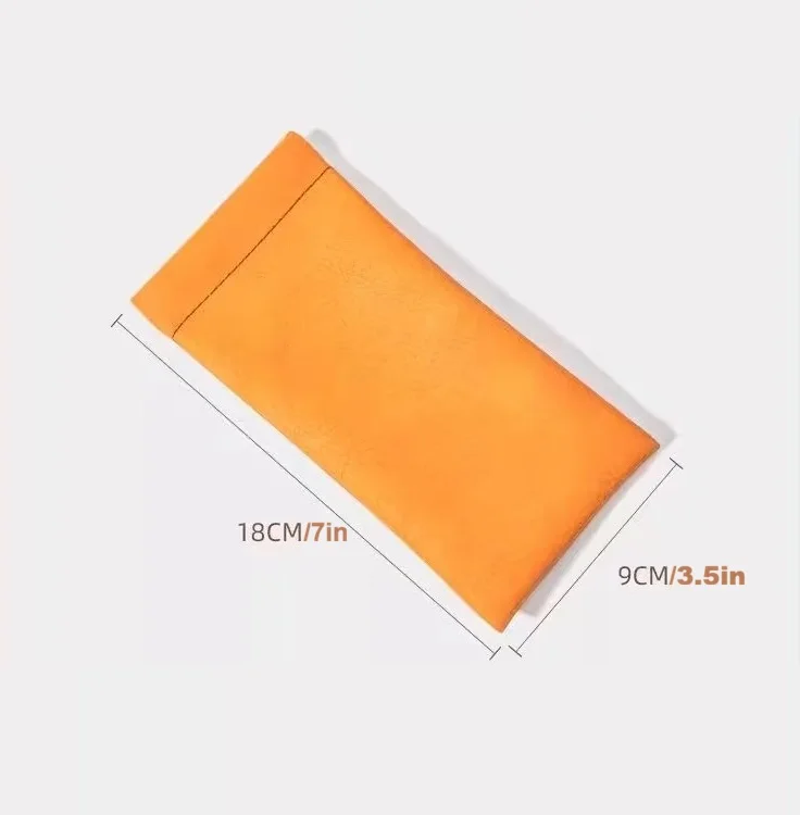 PU Leather Glasses Pouch Automatic Squeeze Closure Portable Sunglasses Bag Solid Color Soft Reading Eyeglasses Carrying Case