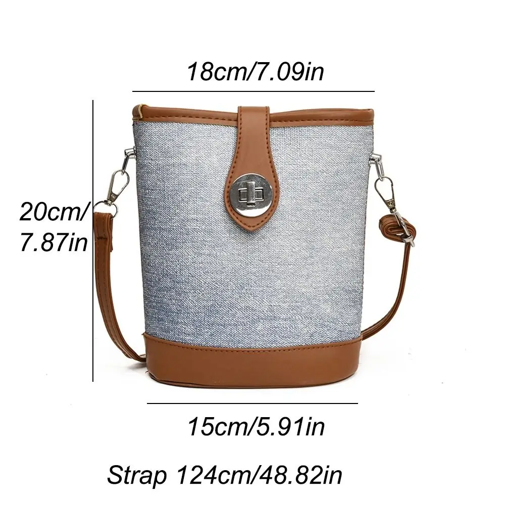 Bolso de hombro de cuero PU para mujer, bandolera informal que combina con todo, bolso de cubo pequeño, moda