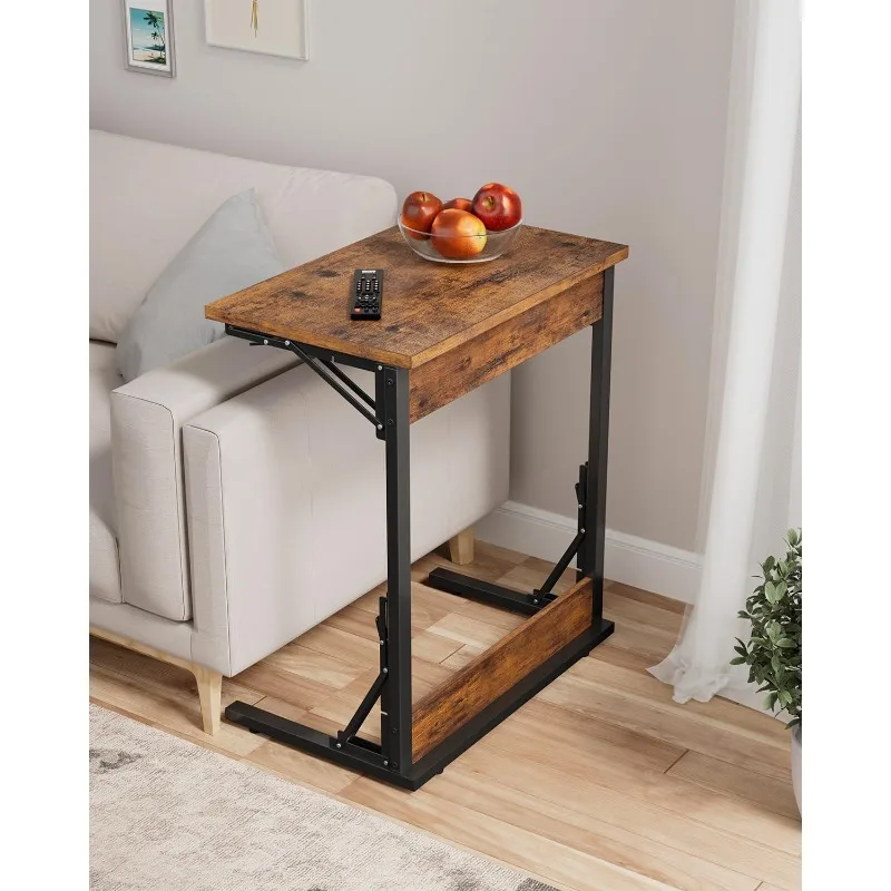 

Складной столик-поднос для телевизора, 24-дюймовый торцевой столик C-образной формы для диванов, небольшой диван-стол для ноутбука с металлическим каркасом для гостиной Ro