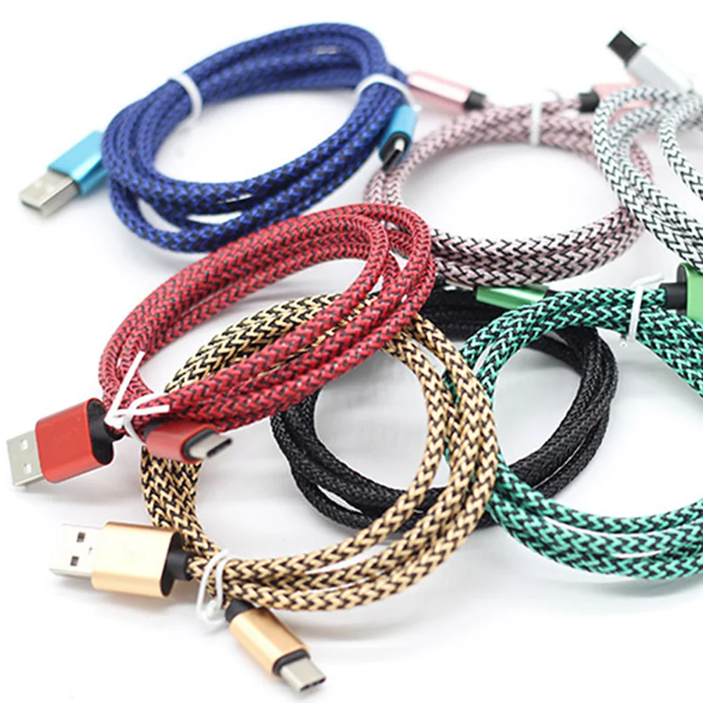 Cavo di ricarica rapido intrecciato in nylon micro USB per sincronizzazione dati compatibile con Galaxy S7 Pixel 2 X