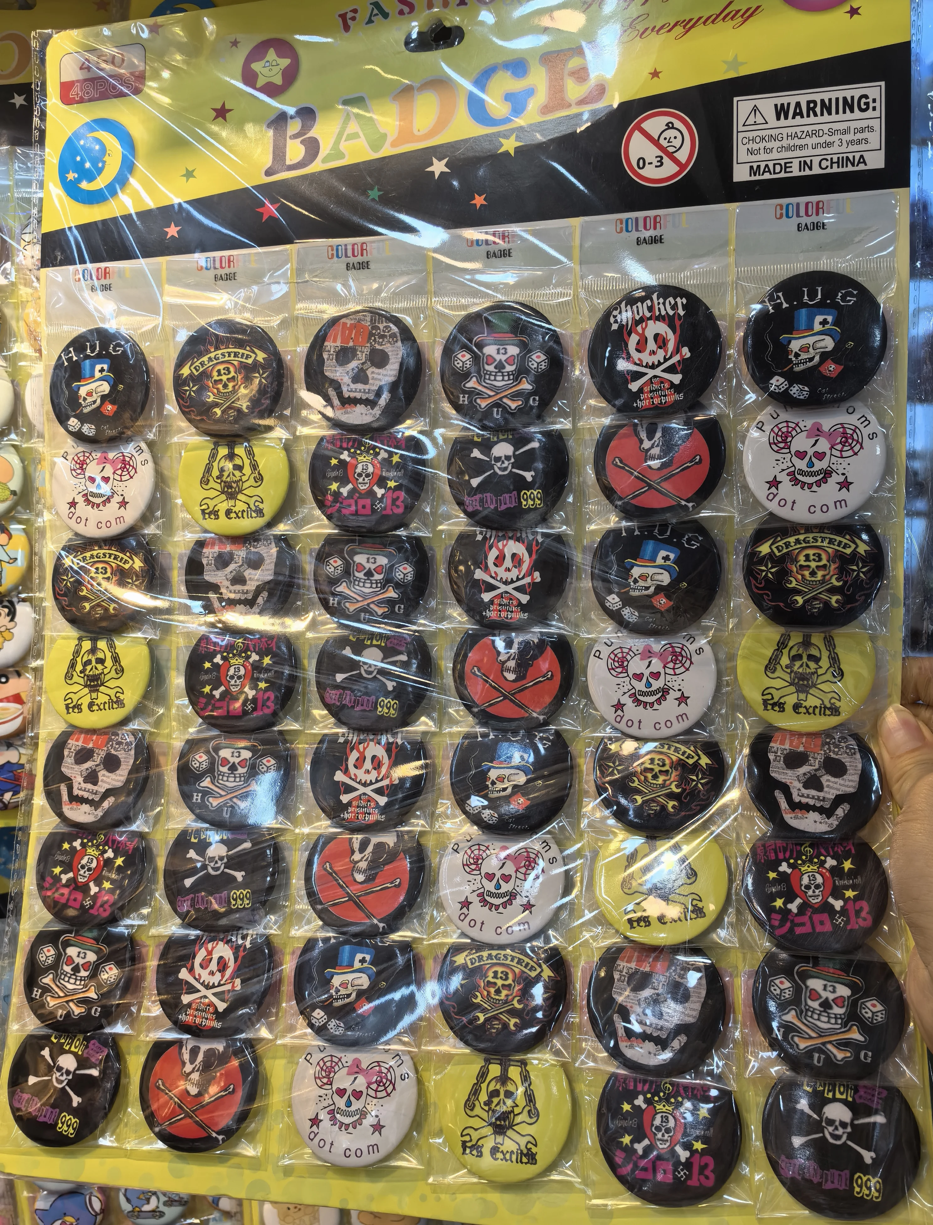 

48pcs/ Set Fruit Skull Kid's Cartoon Pin Badge 45MM 4.5CM Gifts for Friends Jewelry