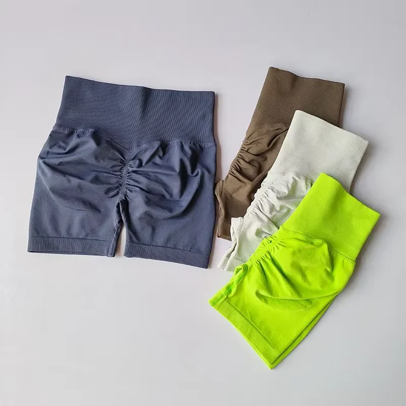 Women High Waist Peach Hip Lifting Sports Shorts Slimming Waist Tightening Running Quick Dry 3 Point Tight Pants