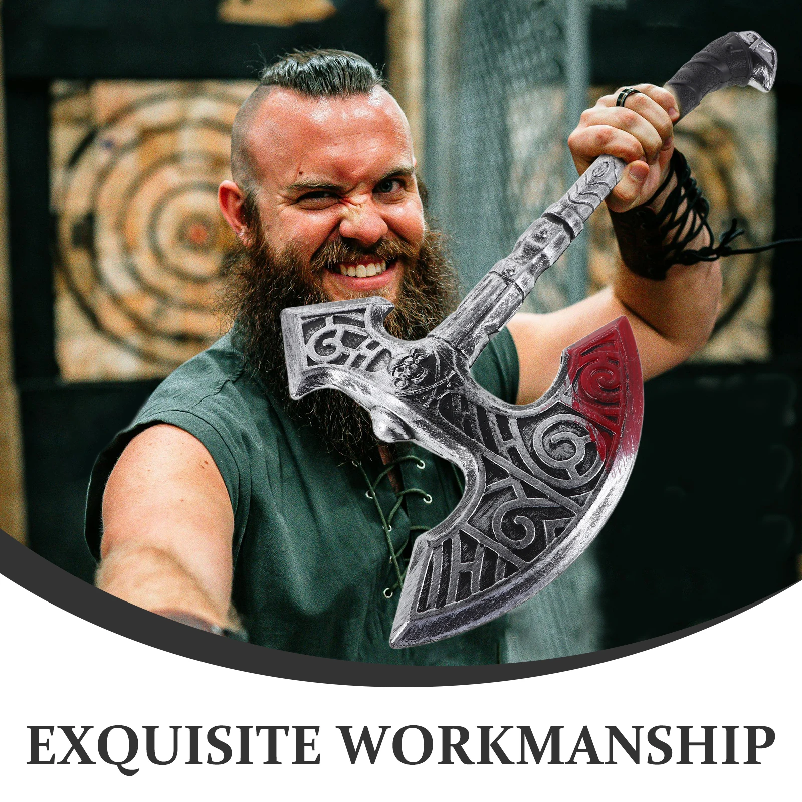 ขวานจำลองสำหรับตกแต่ง ของเล่นแกล้งเพื่อน ของตกแต่งปาร์ตี้ฮาโลวีน อุปกรณ์ประกอบการแสดง