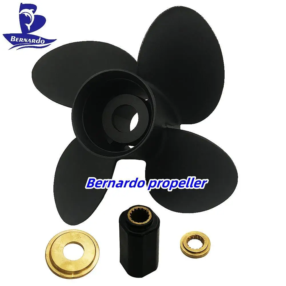 Bernardo Boat Propeller 13X17 Fit Mercury Outboard Engine 50 75 80 90 100 115 125 150HP Aluminum Alloy 4 Blade 15 Tooth Spline