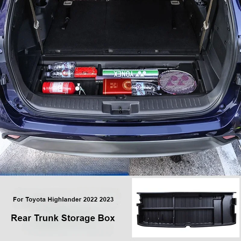 

Rear Trunk Storage Box Boot Organizer Tray for Toyota Highlander 2022 2023 Interior Stowing Accessories
