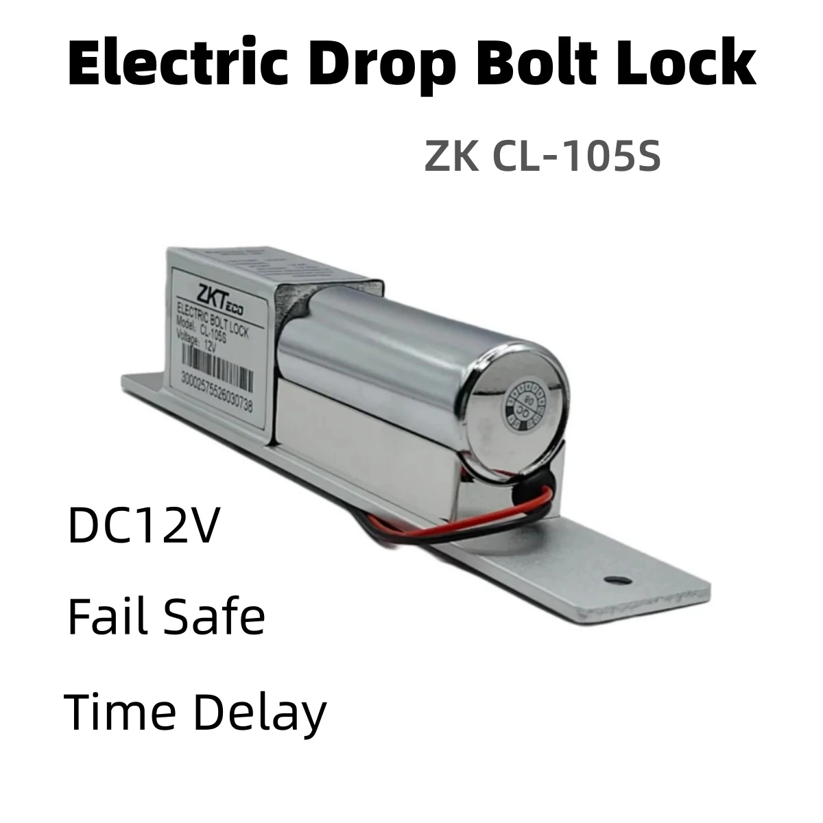 Electric Drop Bolt Lock ZK CL-105S DC12V Fail Safe Electronic Door Lock Time Delay For Glass Wooden Door Access Control System
