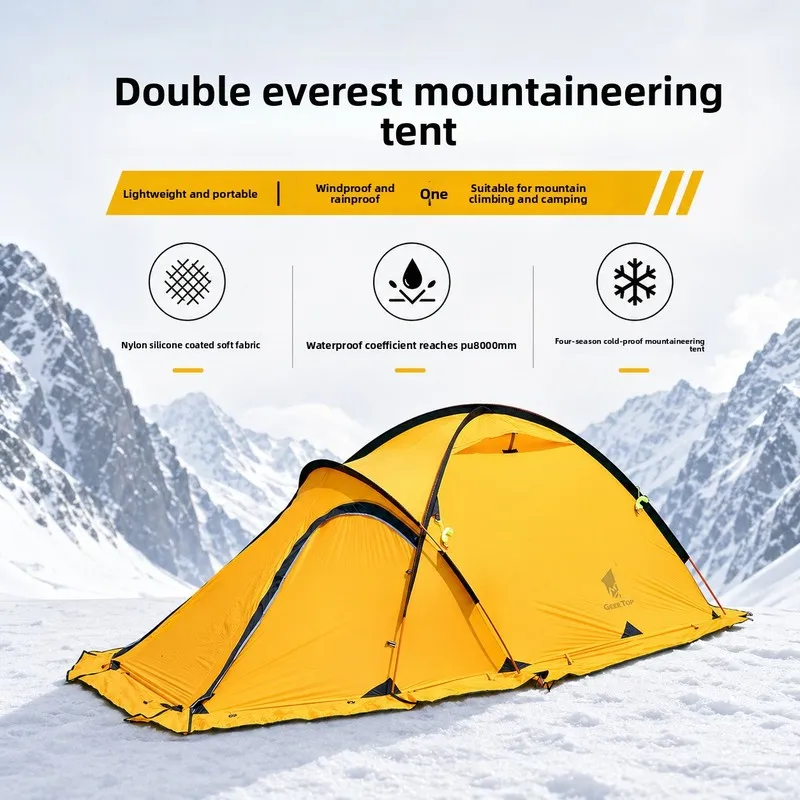 Mountaineering tent, outdoor equipment, polar survival, outdoor hiking, nylon lightweight tent, camping, rainproof