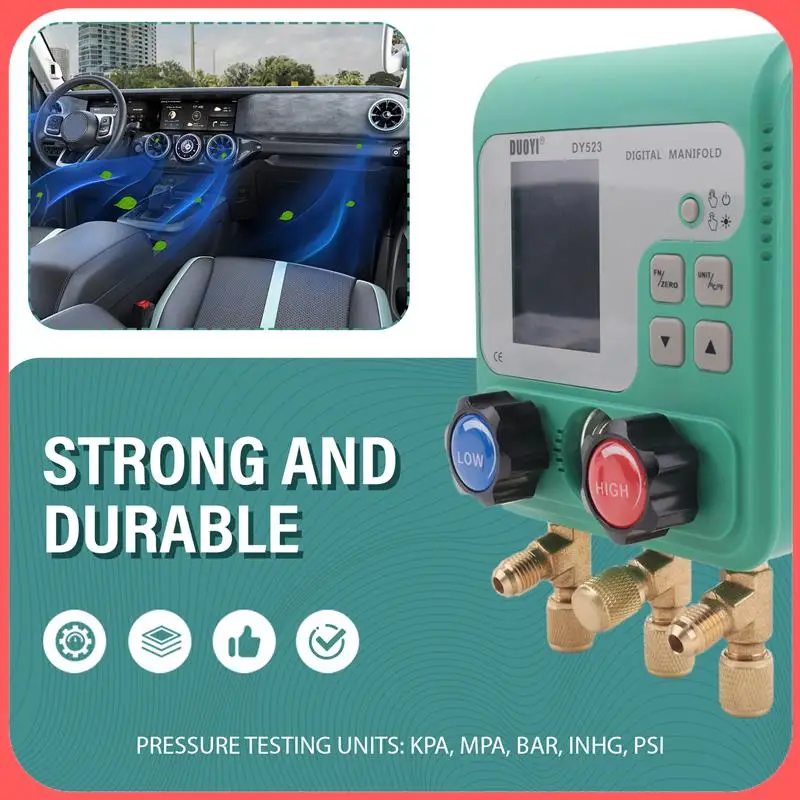 

AA89-0-6000Kpa Refrigeration HVAC Temperature Tester Digital Manifold Gauge Meter Vacuum Meter Refrigerant Liquid Repair