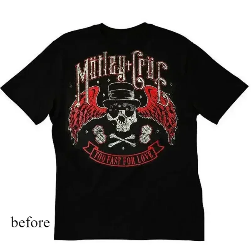 

2025 hot new Crue Motley Punk Rock Band T-shirt Vintage Gift For Men Women Funny Black Tee