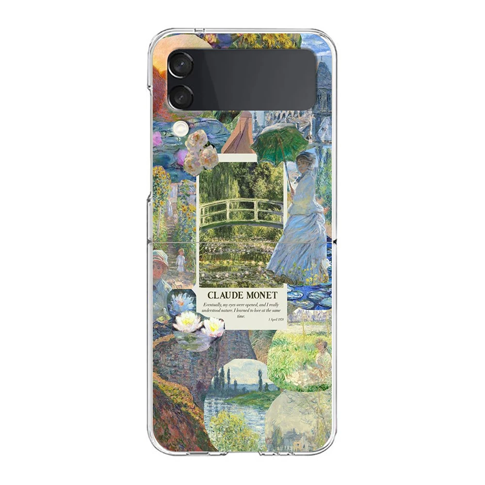 جراب هاتف من Claude Monet Art ، صلب قابل للطي شفاف PC ممتص صدمات ، غطاء شفاف ، Samsung Galaxy Z Flip 3 4 5 #4