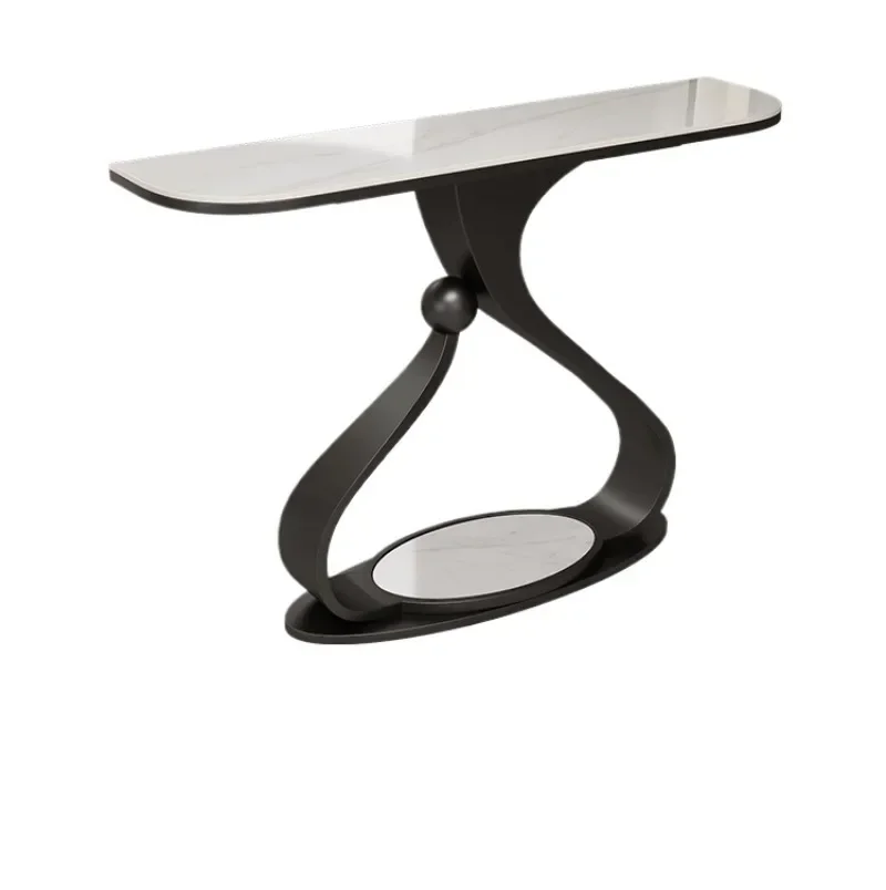 

Light luxury rock slab entrance table, simple entrance table, fashion art semicircular end view table