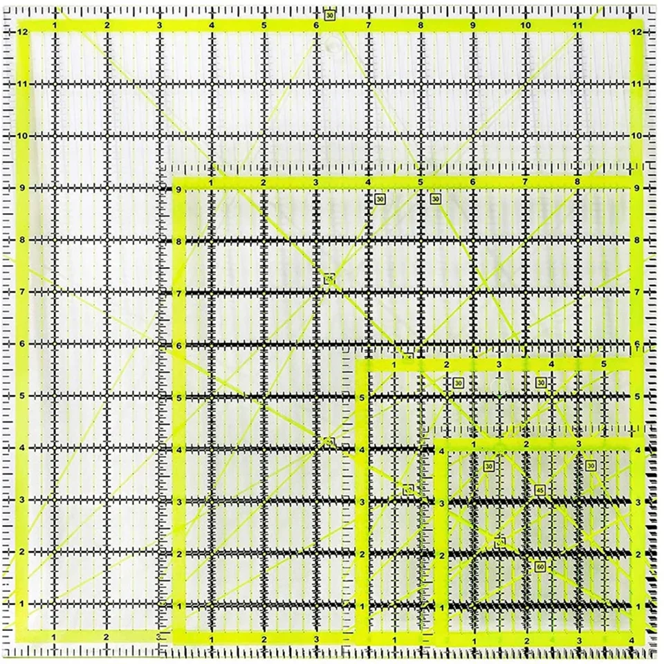 IMZAY1 PCS Square Quilting Ruler Patchwork Ruler Fabric Cutting Ruler Acrylic Quilters Rulers Clear Mark For Quilting And Sewing