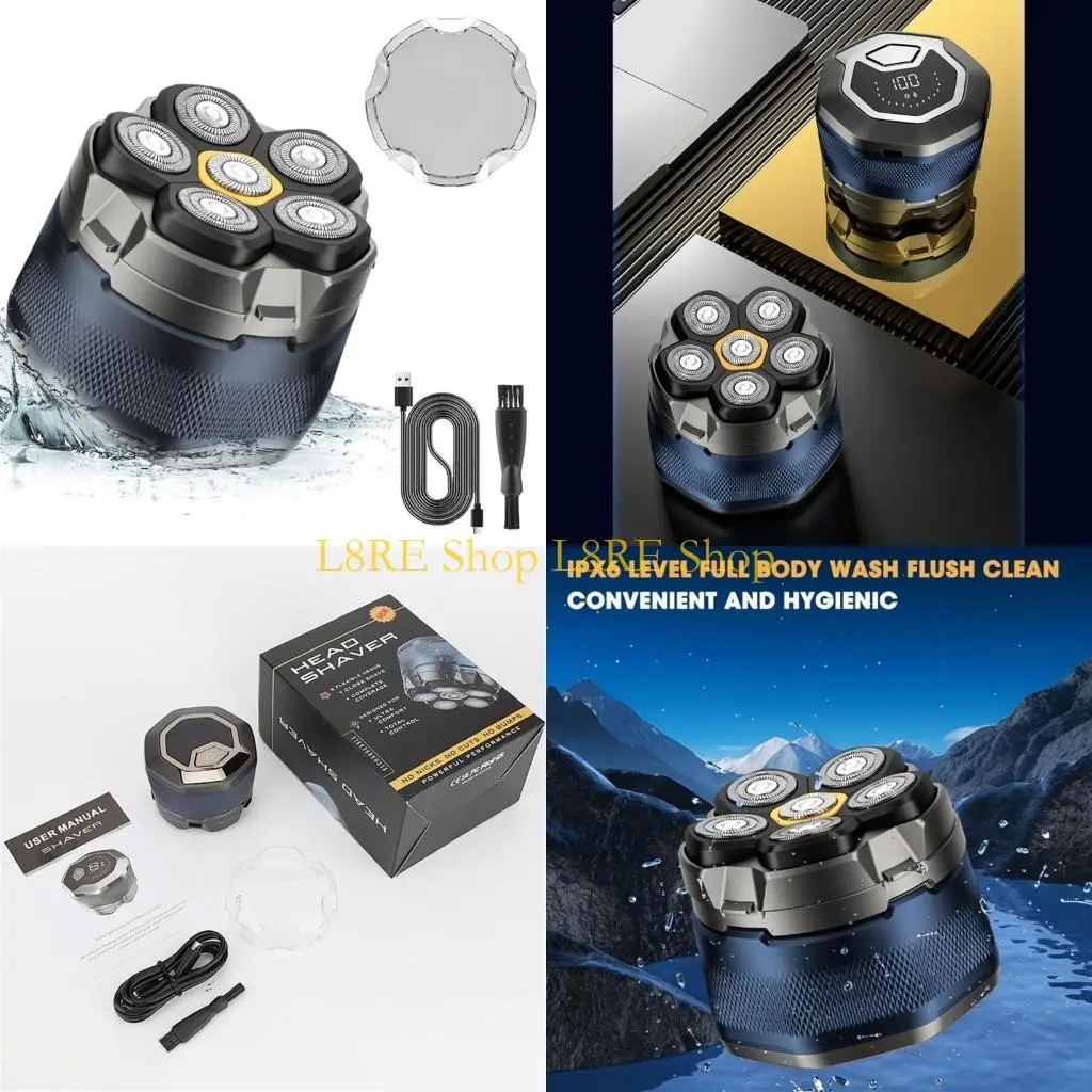 

L8RE Head Shavers для лысых мужчин Электрический лицевой бритву. Подзаряжаемый беспроводной светодиодный дисплей влажный/сухой