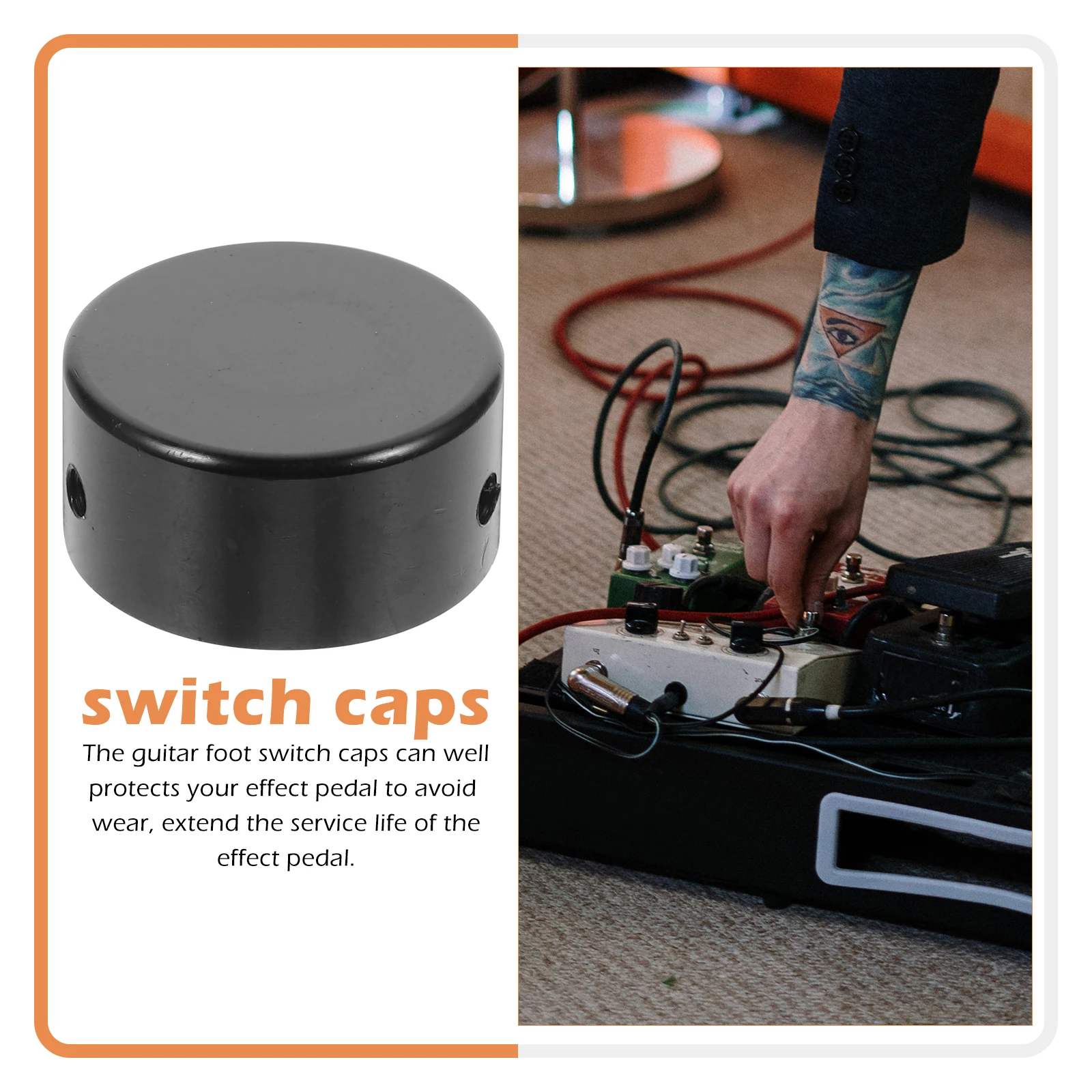 

Effect Foot Switch Guitar Pedal Footswitch Toppers Finger Protectors Protective Cap Metal Black Board Effects
