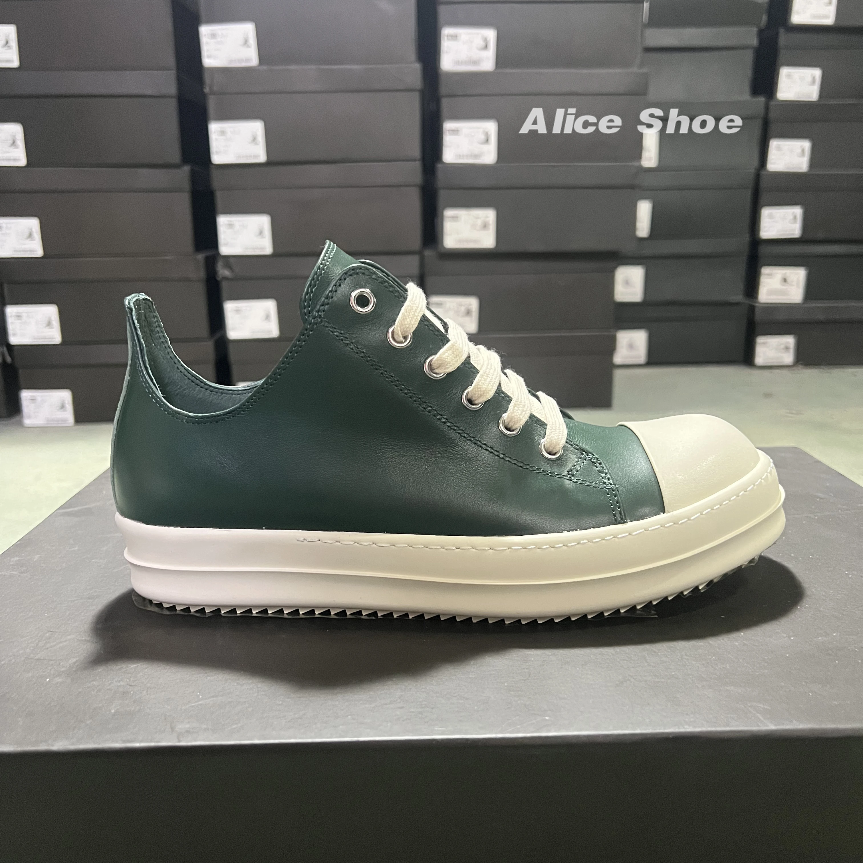 

Новые модные дизайнерские кожаные кроссовки унисекс на низкой платформе, зеленые, качественные, люксовые, повседневные, без каблука