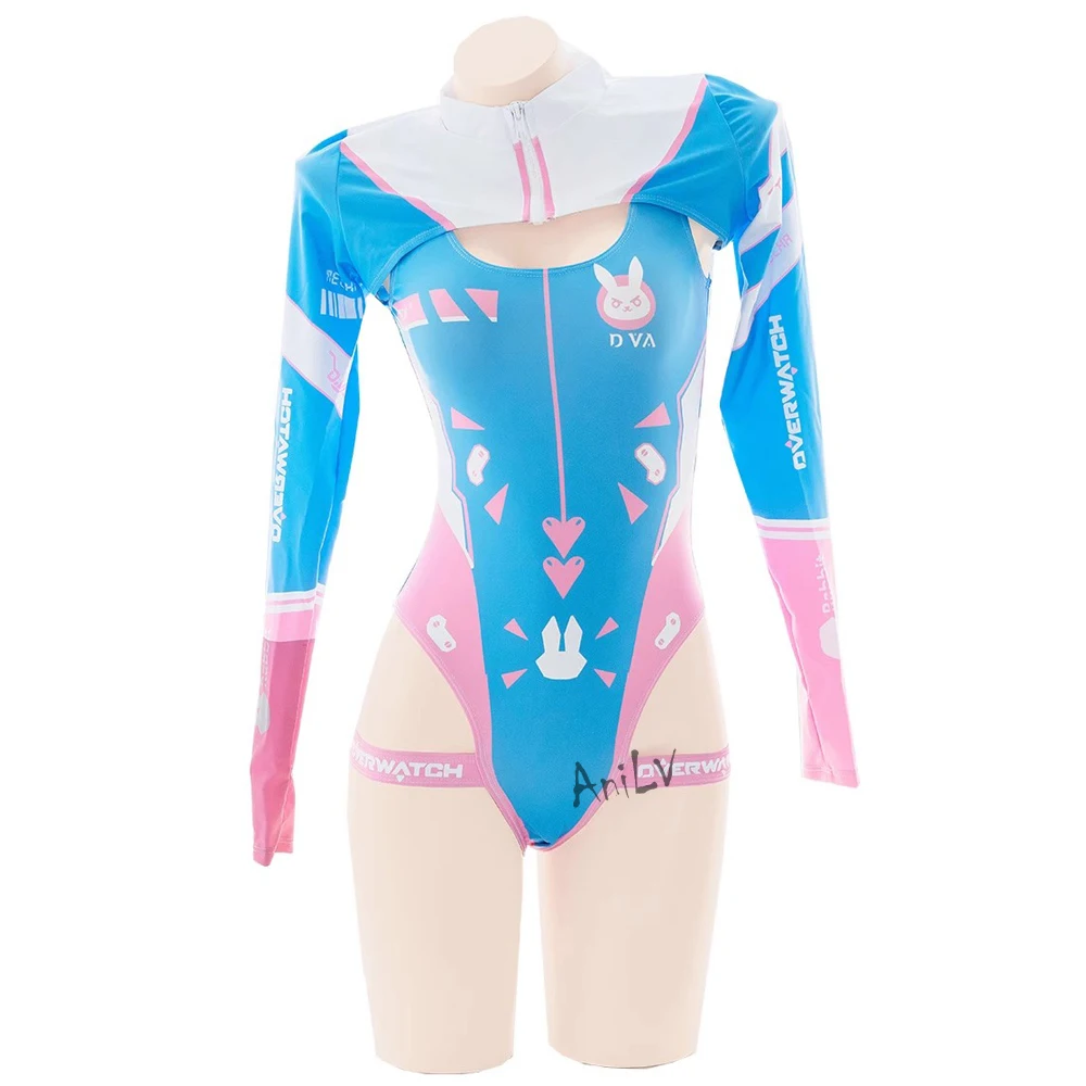 Anilv-body de juego de Anime para niña dulce, Unifrom Mech traje de baño, trajes de impresión Syberpunk, disfraces de Cosplay