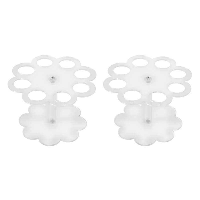 2X Detachable 8 Holes Acrylic Ice Cream Cone Holder Stand