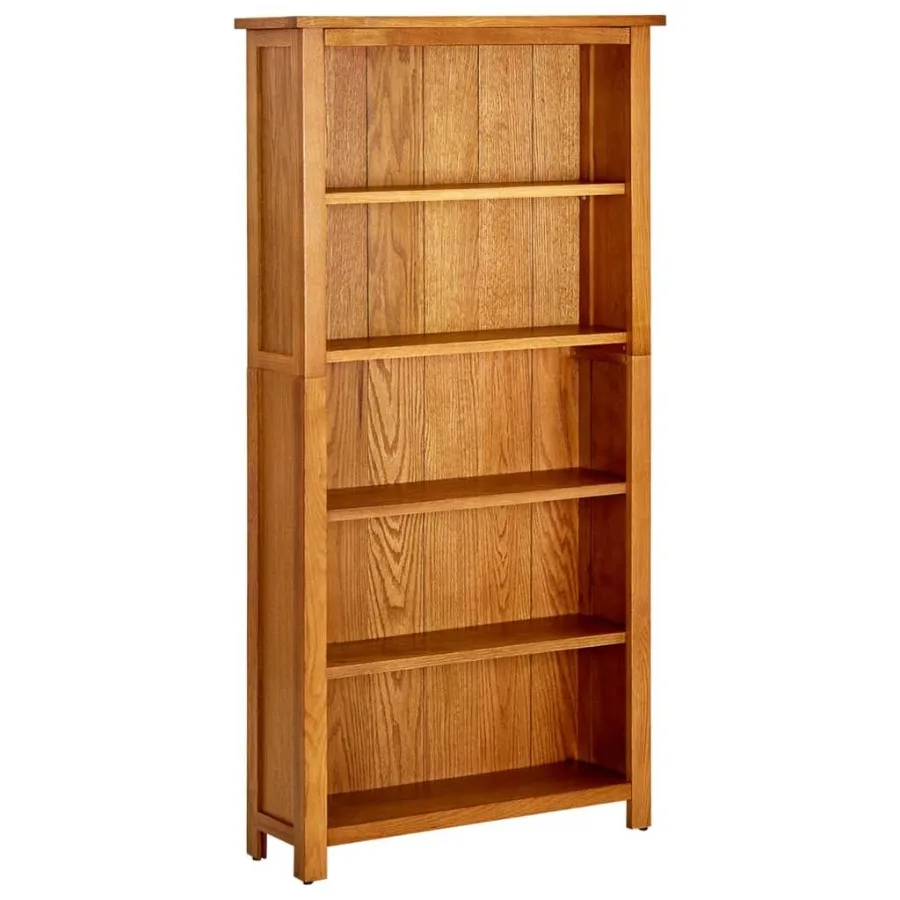 

5Tier Bookcase 27.6x8.7x55.1 Solid Oak Wood