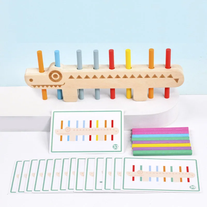 Montessori Wooden Toy Color Matching Games Puzzle Learning Set Fine Movement Training Math Educational Toys For Chilren Kids