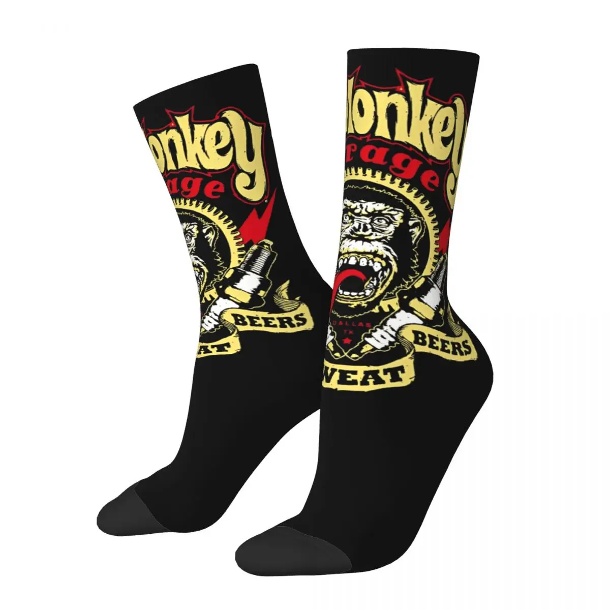 Happy Funny Male Men Socks Harajuku Hot Rods Motorcycles Racing Sock Gas Monkeys Garage Sport Women's Sock Spring Summer Winter