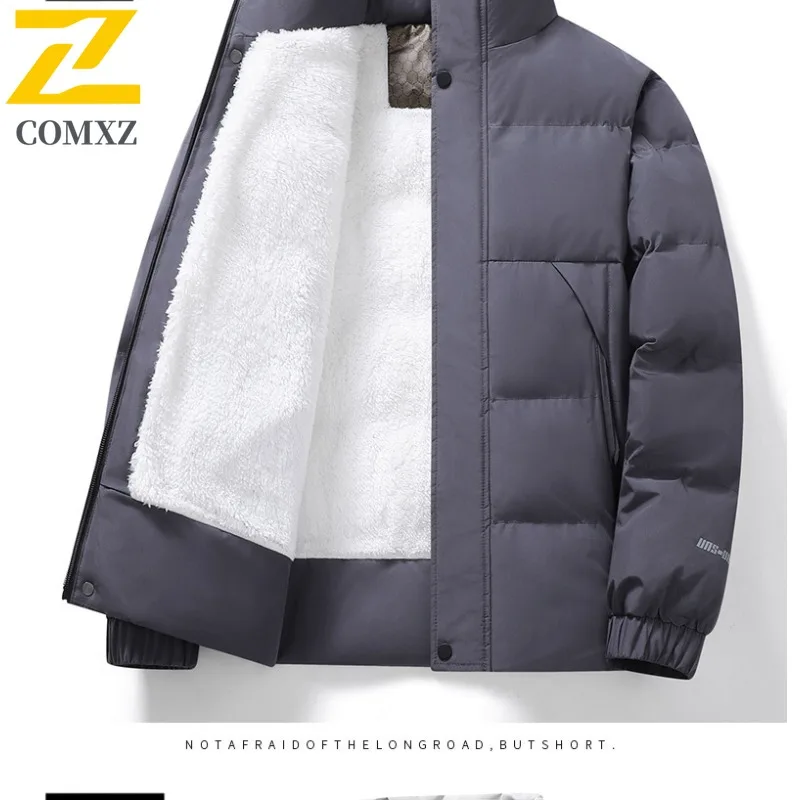 سترة شتوية للرجال من COMXZ بياقة واقفة من الجرافين للعمل المكتبي ورحلة عمل دافئة مبطنة بالقطن معطف مبطن يومي بسيط #5
