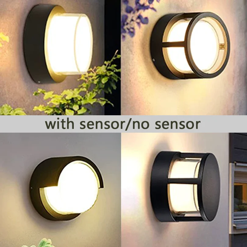 6W 12W Indoor&Outdoor Waterproof IP66 LED Wall Light Radar Motion Sensor Porch Wall Lamp Home Sconce Decoration Lighting