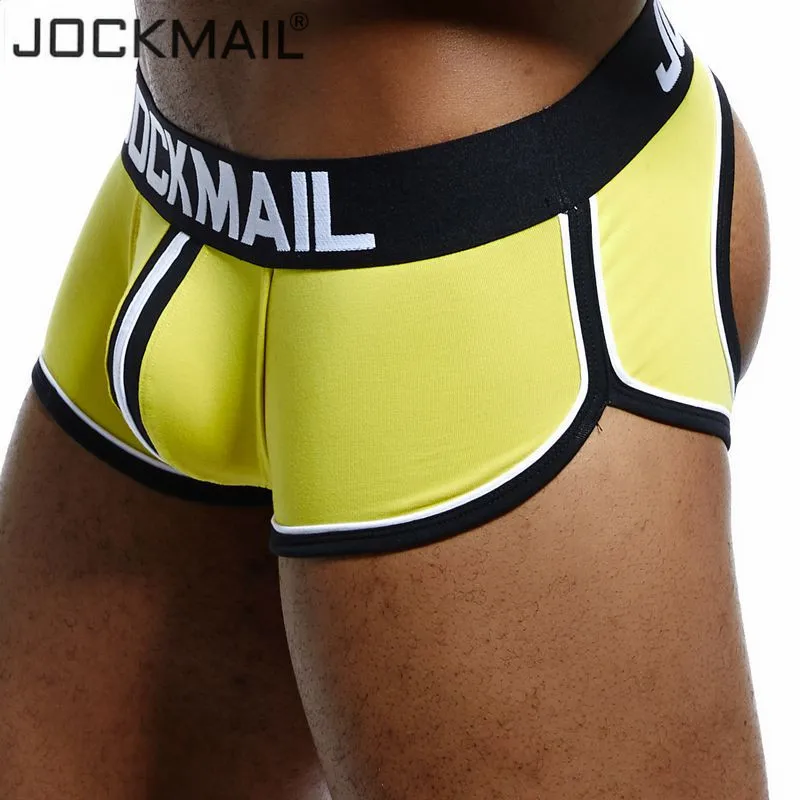 JOCKMAIL Brand Sexy Underwear Men Jockstrap Breathable cueca Gay Underwear Cotton boxershorts Panties Low Waist Thongs G-strings