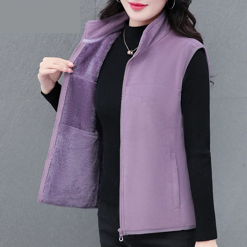 

High-quality Austrian Velvet Vest Middle-aged Women Autumn Winter Sleeveless Jacket 2025 New Warm Double-sided Velvet Waistcoat