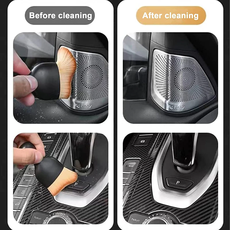 Car Interior Cleaning Brush with Cover Car Detailing Soft Bristles Cleaning Tools Dust Cleaner Brushes for Auto