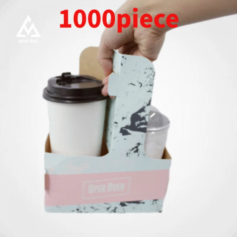 

10 00piece.Custom.Top Ranking Recyclable Paper Cup Holder Ins Style Custom Printed Take Away 1 2 4 6 Cup Holder