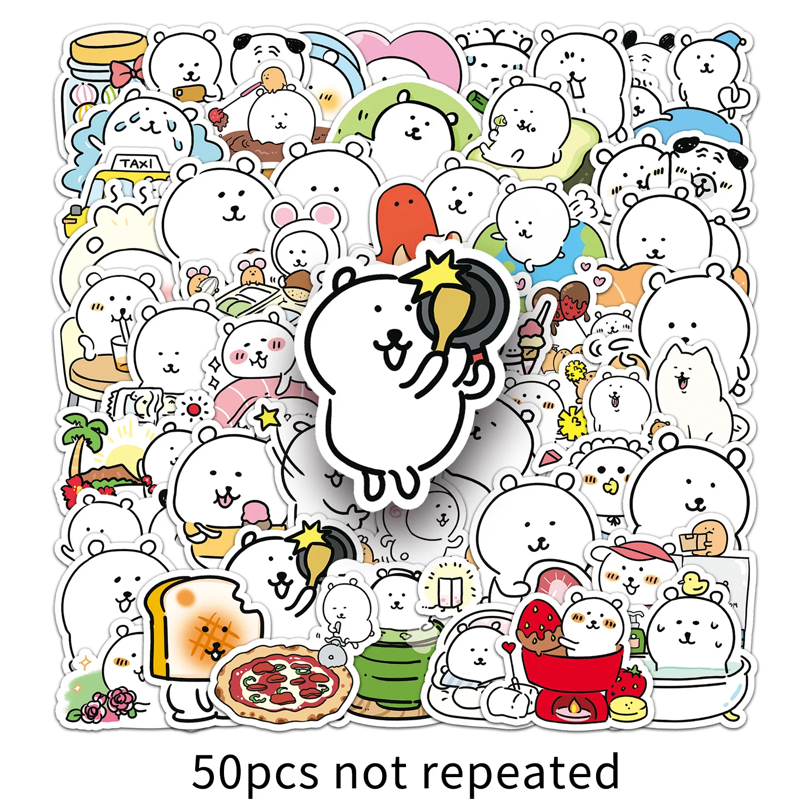 

50PCS Cute Funny Joke Bear‌ Sanrio Stickers Kids Toy Funny Hello Kitty Cartoon Decals DIY Phone Notebook Stationery Sticker