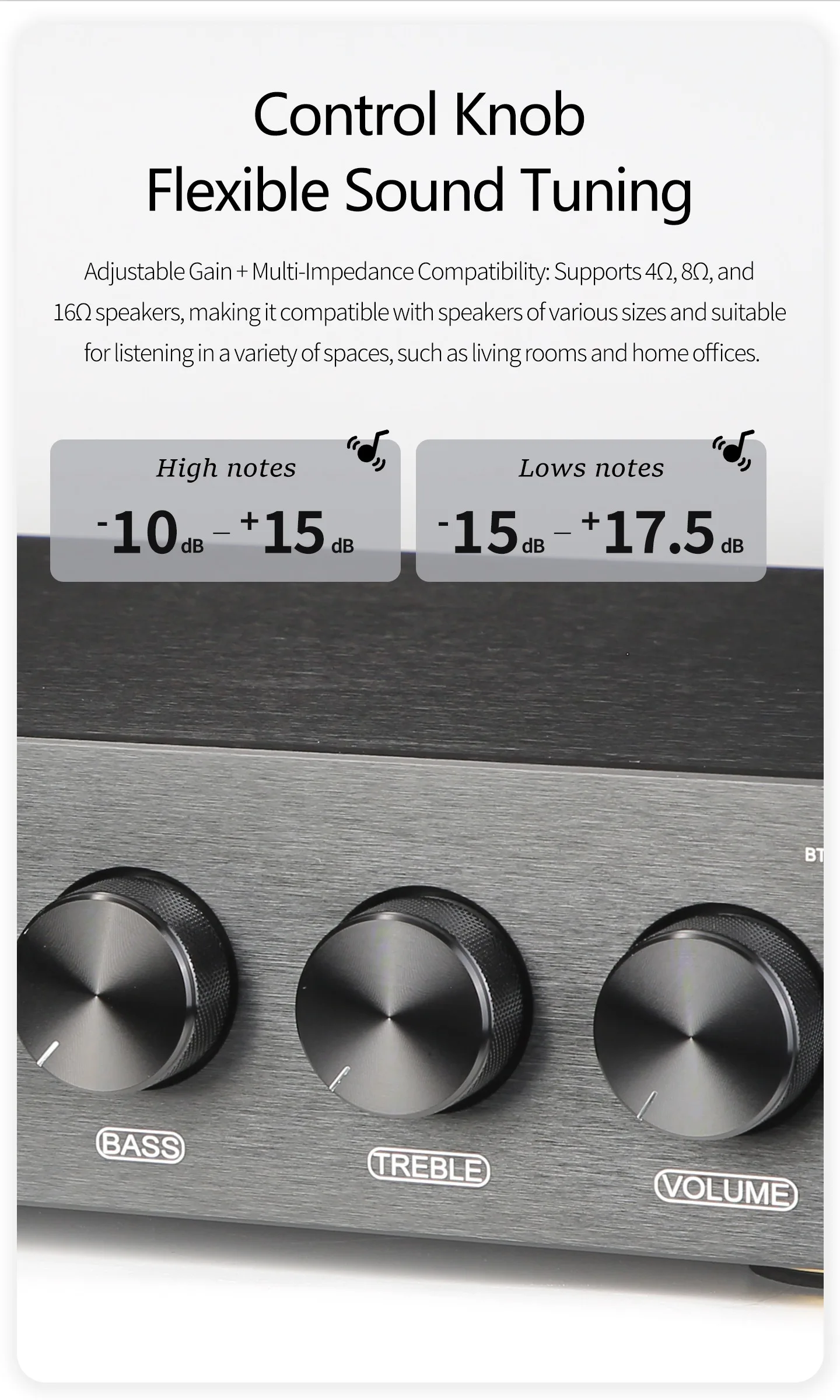 YJCO D1200 Digitaler Leistungsverstärker mit Dual TPA3255 Chip, ES9038Q2M DAC, Bluetooth 5.4, LDAC, XLR Balanced, USB, HIFI Stereo-Verstärker, 600W*2 MAX – Detail 5