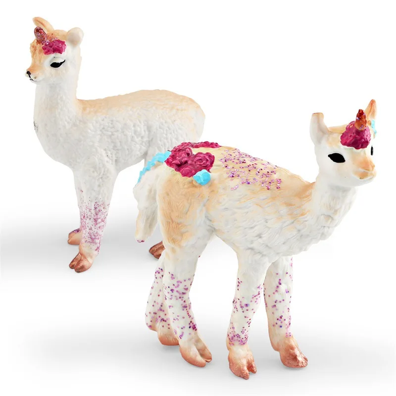 Simulation Western Mythological Beasts Animal Models Funny And Beautiful Unicorn Alpaca Decorative Ornaments Children Toys Gifts