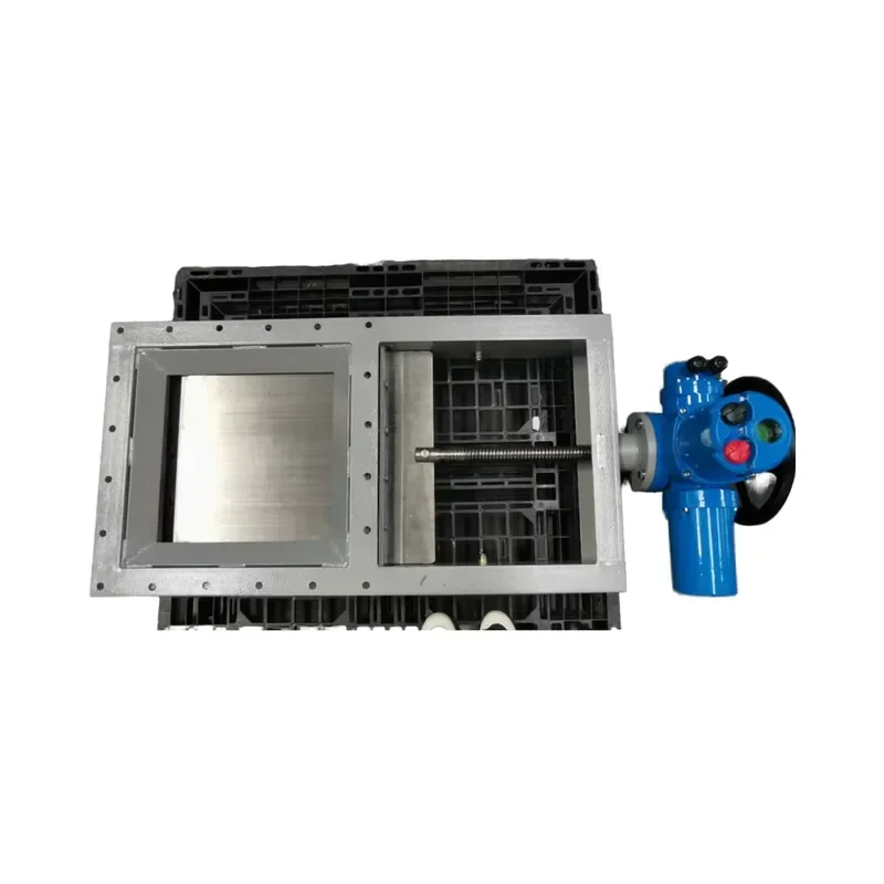 Small Size Rectangular Slide Knife Gate Valve With Pneumatic Cylinder