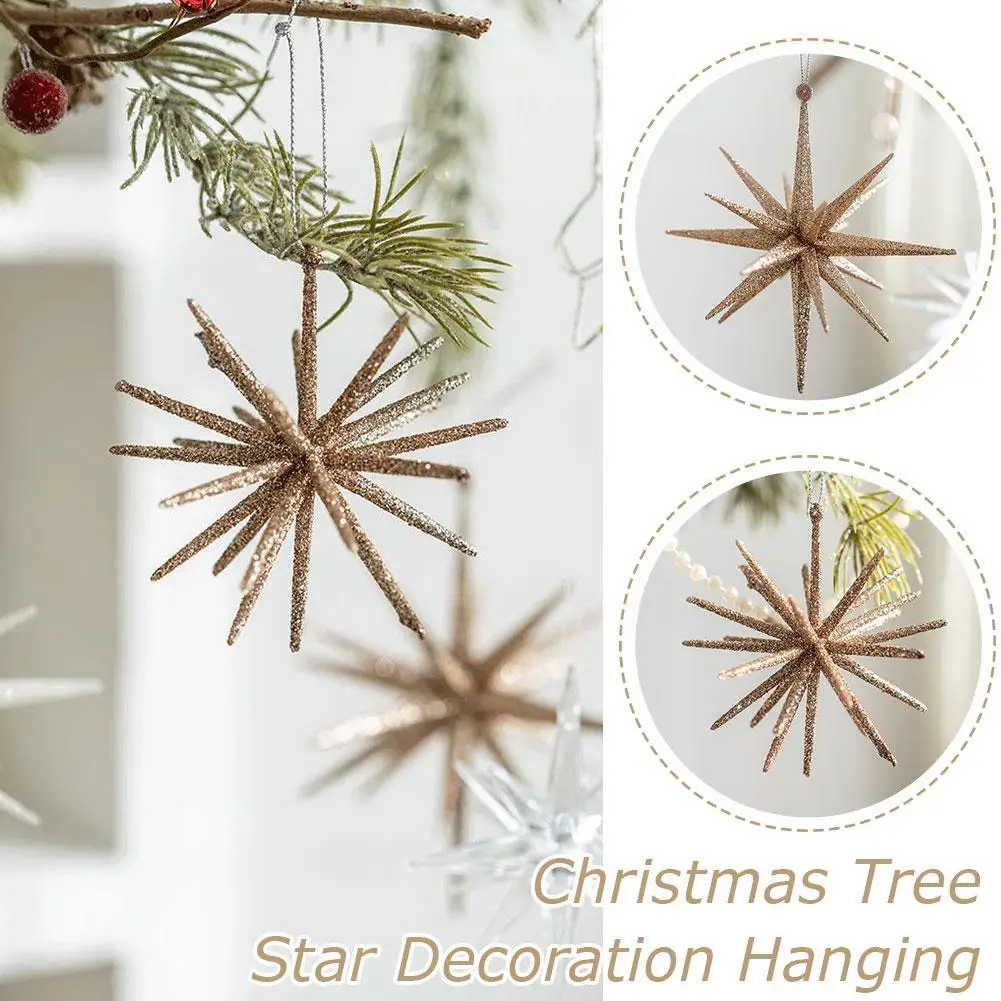 Christmas Tree Oranments Glitter Snowflake Xmas Tree Wreath Hanging Pendants for Merry Christmas Decoration