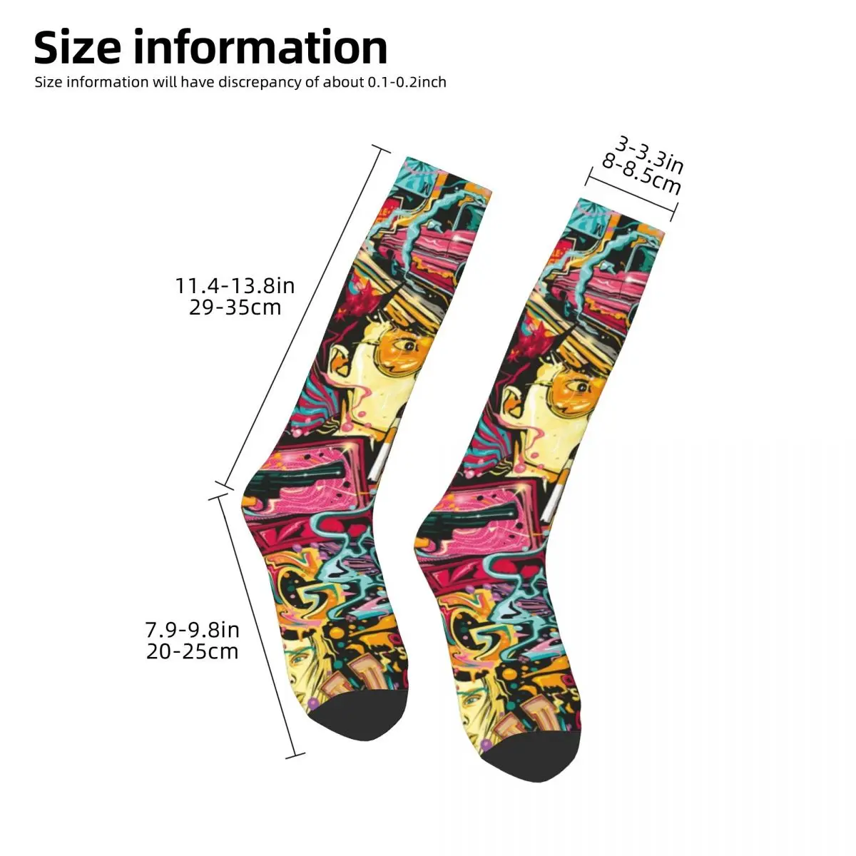 Fear and Loathing-Chaussettes longues absorbant la transpiration pour hommes et femmes, bas d'art de Las Vegas, Harajuku, toutes saisons, cadeau d'anniversaire