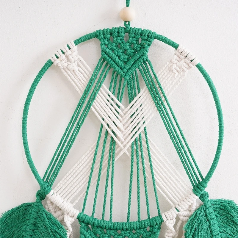 Handwoven Cotton Macrames Tapestrys Dreamcatchers with Tassels for Living Space