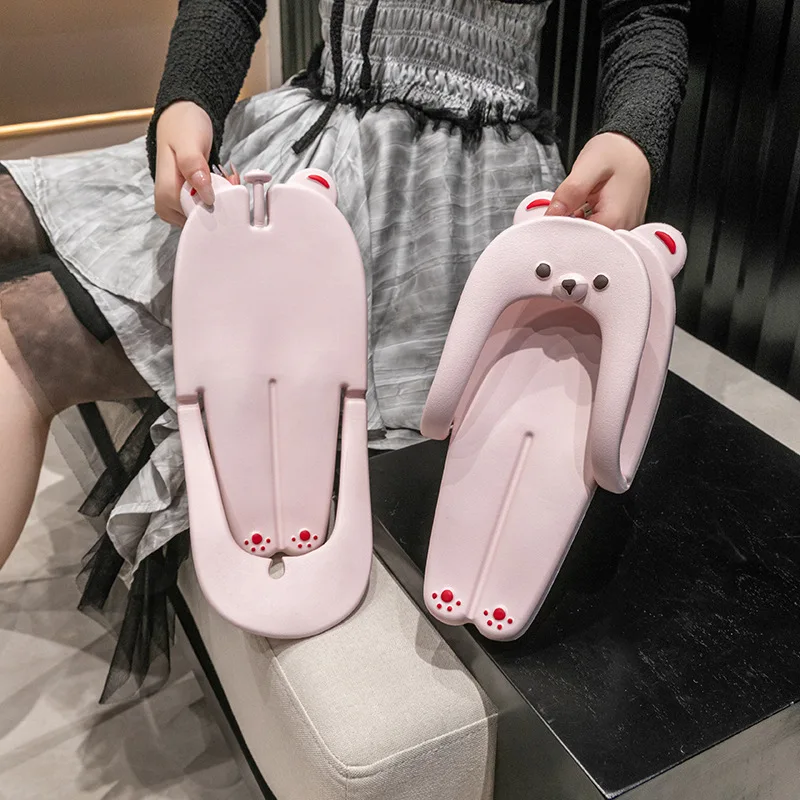 折りたたみカップルスリッパノンスリップ旅行ホテルサンダルビーチ屋外つま先フリップフロップ軽量ポータブルウォーキング簡単面白い靴