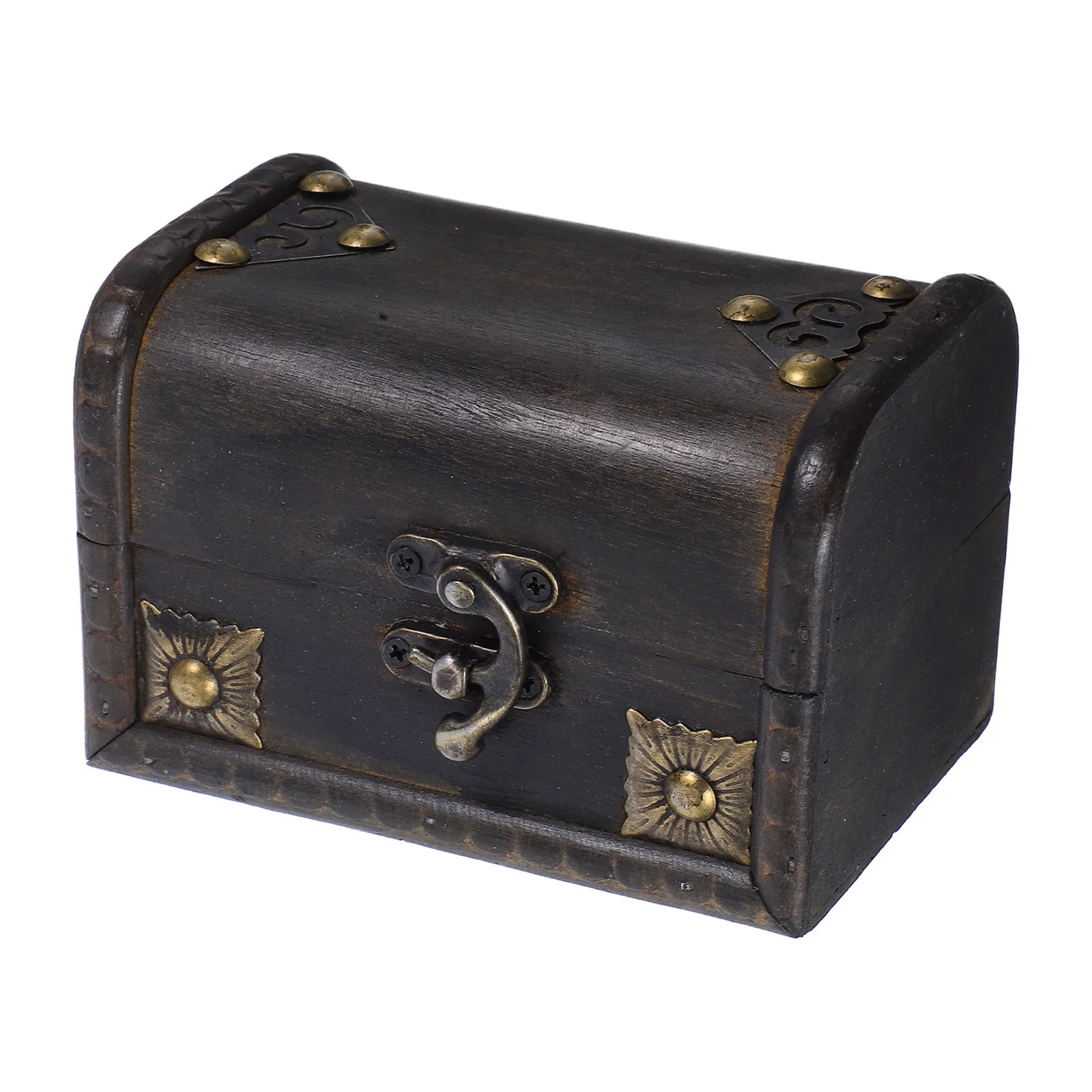 

Vintage Treasure Chest Small Wooden Storage Retro Desktop Case Boxes for Decor Mini Container