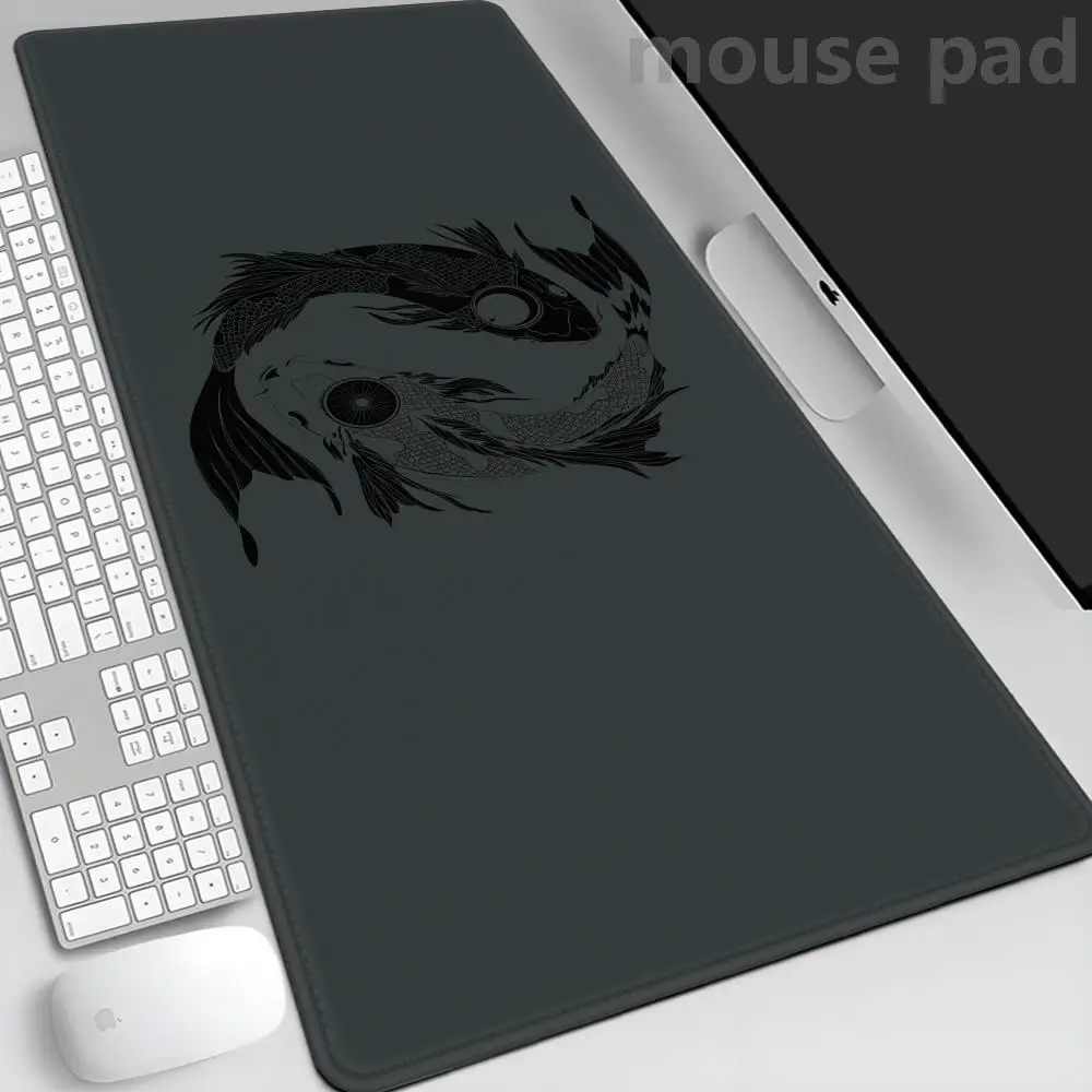 

Yin Yang Fish Koi Multi-size Mouse Pad Chinese Style GamerLarge Office Keyboard MouseMat Black White Carpets Mousepad for Laptop
