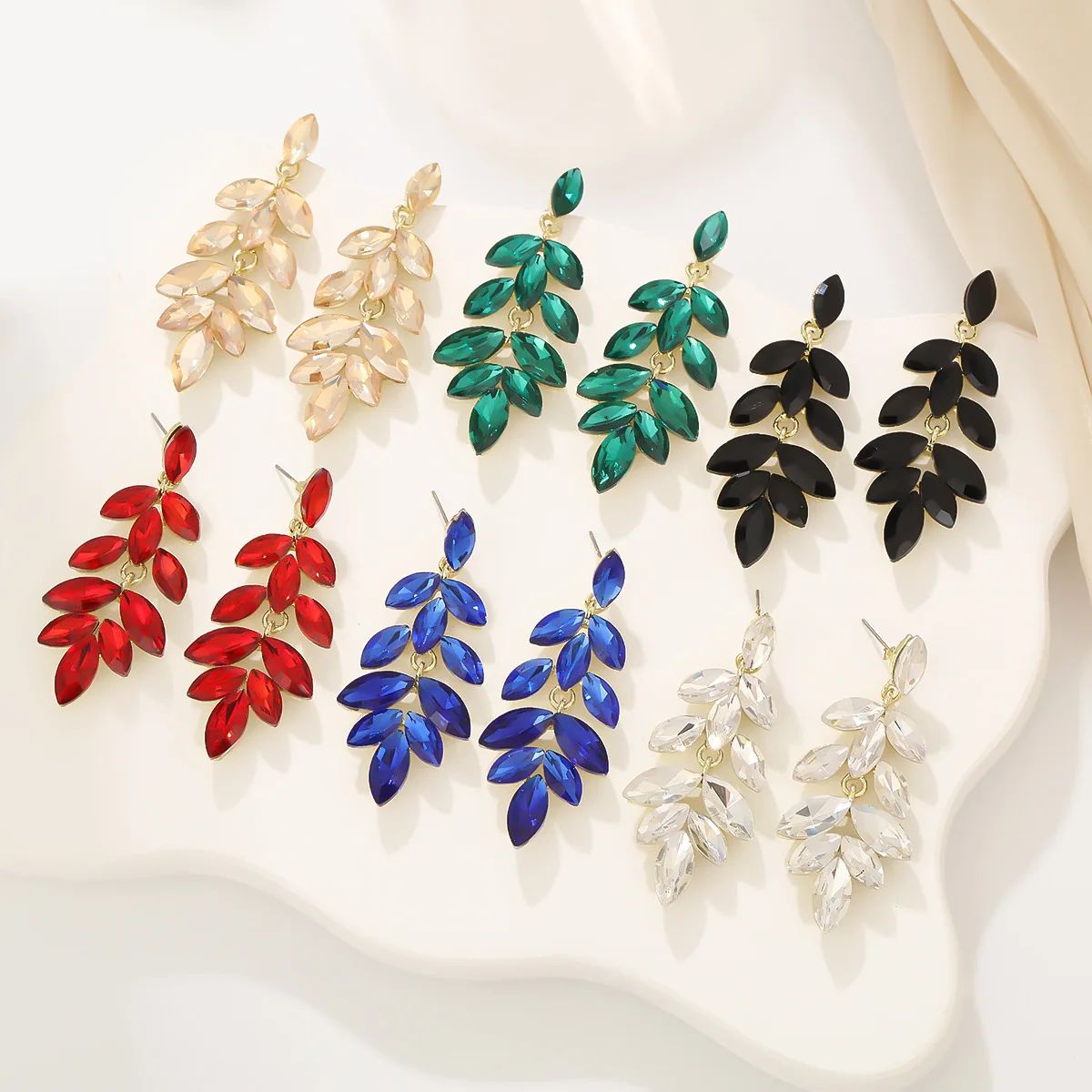 Personalized rhinestone earrings wedding bride long tassel earrings light luxury high-end fashion earrings