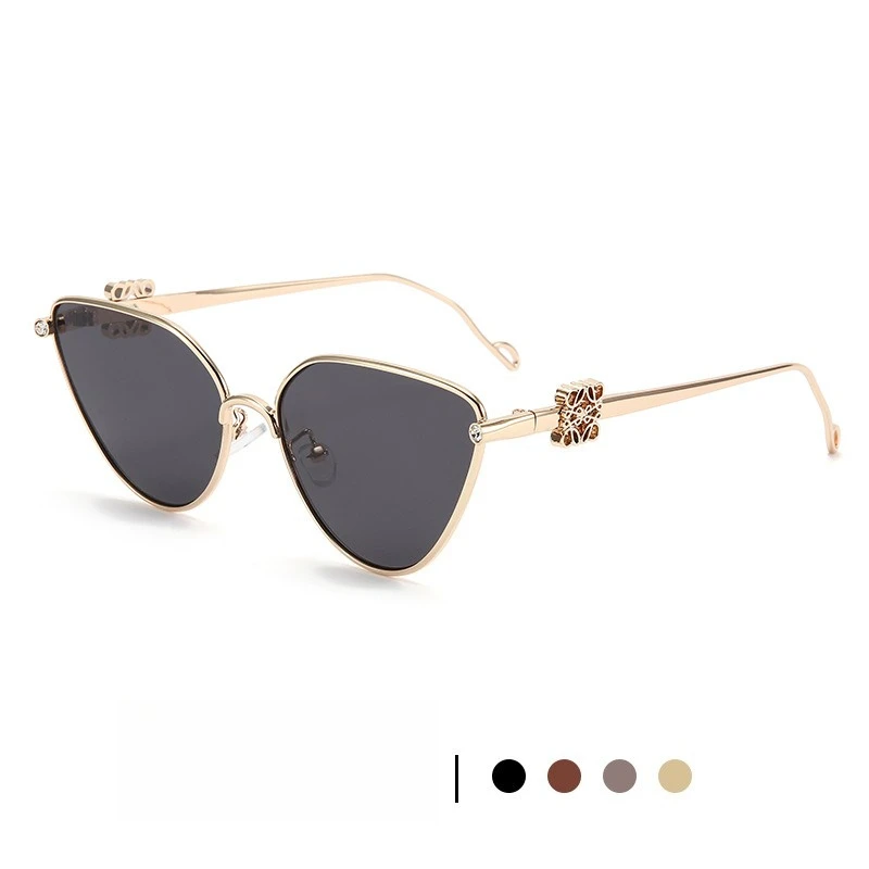 

Trendy Irregular Sunglasses for Women - UV400 Protection, Metal Frame, Cat-Eye & Oversized Design, Stylish Summer Accessories