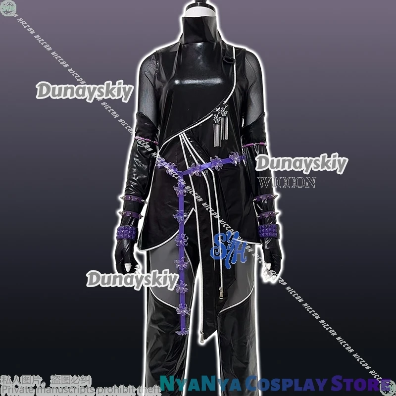 Mira Huntrix Novo ktaAnime Kpop Demon Cosplay Preto Roxo PU Macacão Sexy Jirai Kei Meninas Goth Ninja Lingerie Halloween